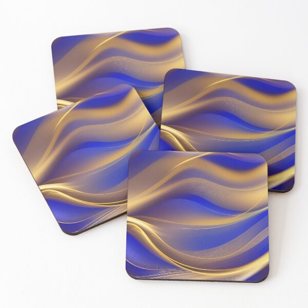 Item preview, abstract blue and gold wave background designed and sold by JV.