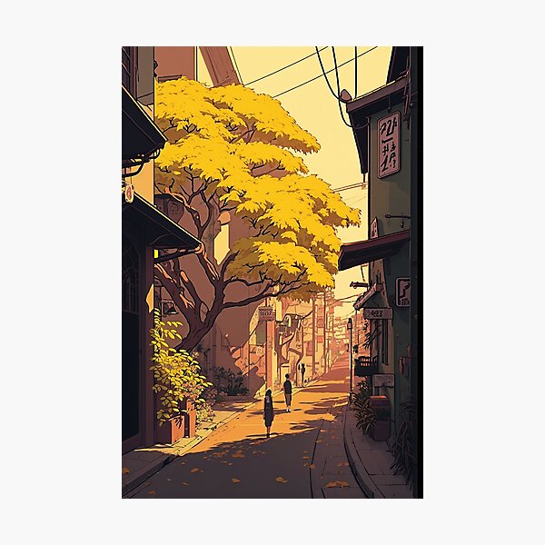Item preview, Yellow Street, Japanese Aesthetic Anime  designed and sold by EmeraldeaArt.