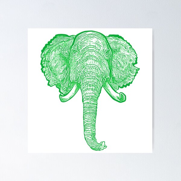 Item preview, Green Vintage Elephant Illustration designed and sold by Annalee Beer.