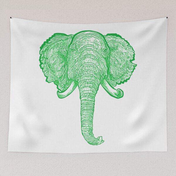 Item preview, Green Vintage Elephant Illustration designed and sold by Annalee Beer.