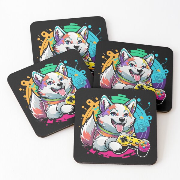Item preview, Colorful Kawaii Dog Husky Gamer designed and sold by Leonardo Palumbo.