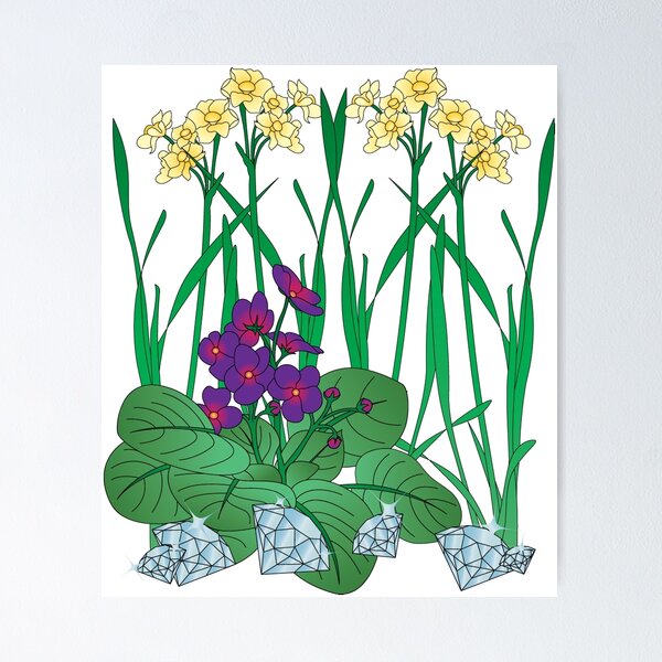 Item preview, Pretty Flowers with Diamonds designed and sold by OrangeEden.