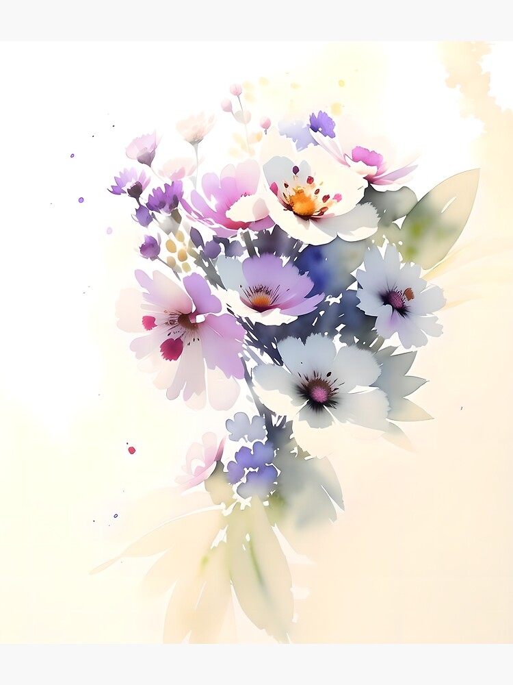 EUPHORIA Purple Watercolor Florals - Design Cuts