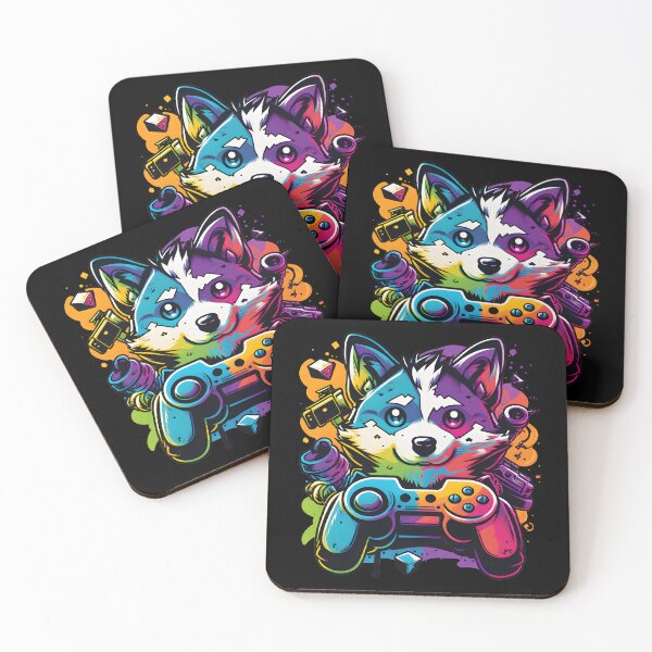 Item preview, Colorful Kawaii Dog Husky Gamer designed and sold by Leonardo Palumbo.