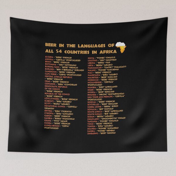Item preview, Beer In The Languages Of All 54 Countries Africa | African Explorer | Beer Dad | Nou Gaan Ons Braai | Fathers Day designed and sold by d247.
