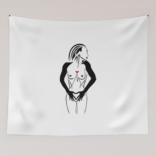 Item preview, Conceptual sensual woman with red heart designed and sold by uliklo.
