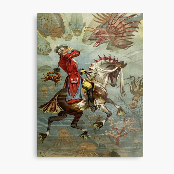Baron Münchhausen underwater by Gottfried Franz Metal Print