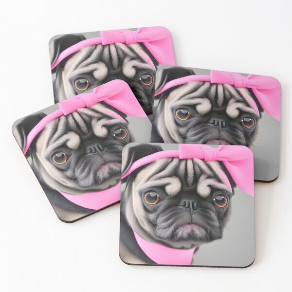 Item preview, Pug wearng a pink bow. Pug mamma. Pug lover. Pug planet designed and sold by Doggymadness.