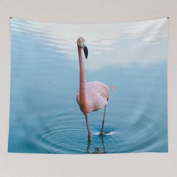 Item preview, Lonely Pink Flamingo Walking In Shallow Water designed and sold by Kate-P-.