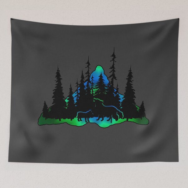 Item preview, Forest Mountain Wolves  designed and sold by LoneWolfDI.