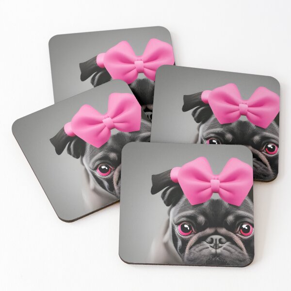 Item preview, Pug con lazo rosa. Mamá pug. Regalo de pug. Amante de los pugs. momia pug designed and sold by Doggymadness.