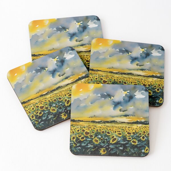 Item preview, Field of Sunflowers designed and sold by DmBWatercolours.