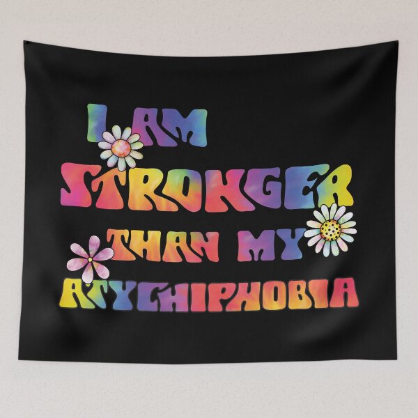Item preview, ATYCHIPHOBIA RETRO VINTAGE TIE DYE, I AM STRONGER THAN MY ATYCHIPHOBIA designed and sold by FlutteringWings.