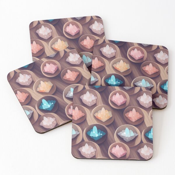 Item preview, Colored crystals on wooden background  designed and sold by YeKnot.