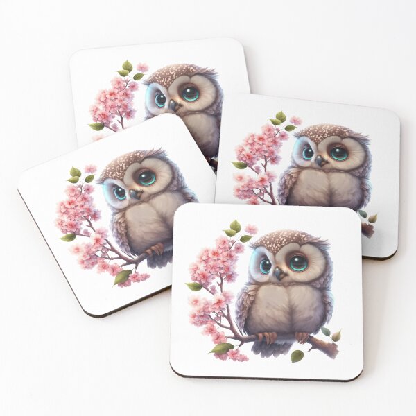 Item preview, Cherry Blossoms and Cute Owl designed and sold by Patricia Johnston.