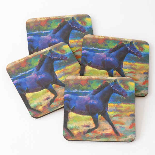 Item preview, Thoroughbred horse running – colorful painting designed and sold by NickoPrints.
