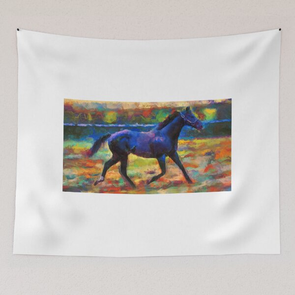 Item preview, Thoroughbred horse running – colorful painting designed and sold by NickoPrints.