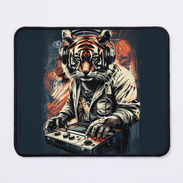 Item preview, dj tiger portrait designed and sold by WildPortrait.