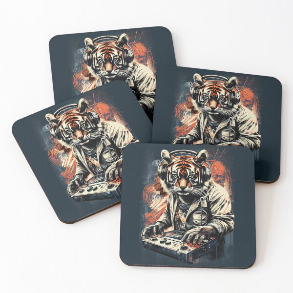 Item preview, dj tiger portrait designed and sold by WildPortrait.