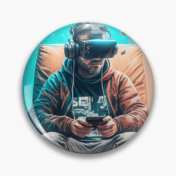 Item preview, Man wearing virtual reality headset designed and sold by DreamscapesAI.