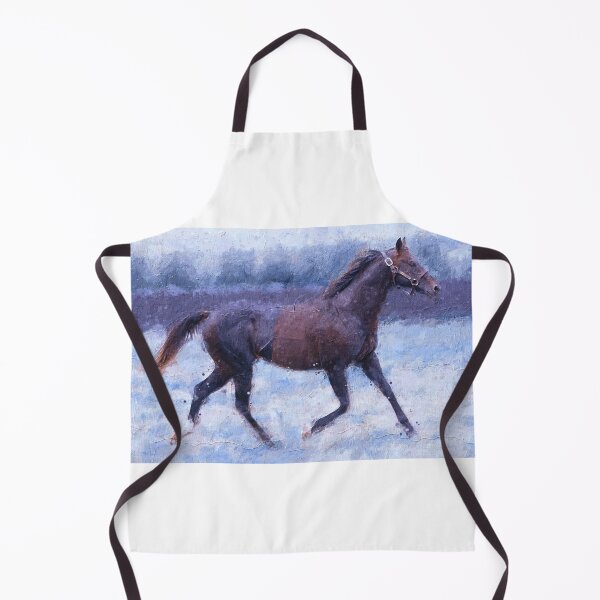 Item preview, Thoroughbred horse running – cool winter colors designed and sold by NickoPrints.