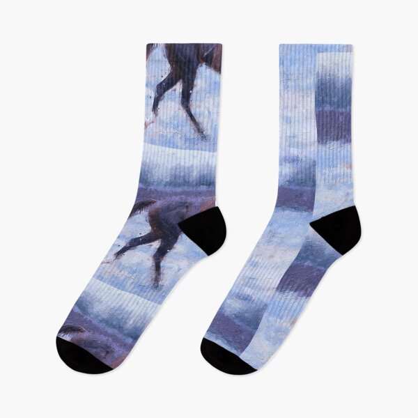Item preview, Thoroughbred horse running – cool winter colors designed and sold by NickoPrints.