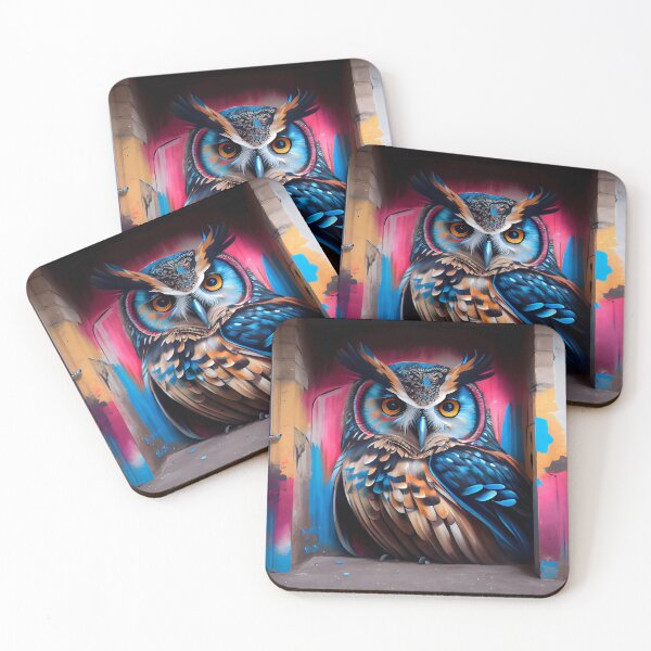 Item preview, Anamorphic Graffiti Mural of a Big Owl designed and sold by digitalbrosse.