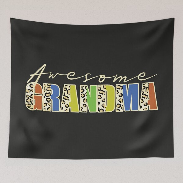 Item preview, Awesome Grandma Leopard Print Text Retro Family Quote designed and sold by CRHPOD20.