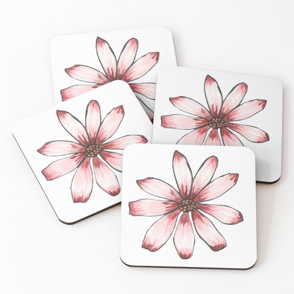Aperçu de l'œuvre Étude de fleurs en roses - Marguerite africaine créée et vendue par rossartstudio.