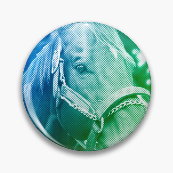 Item preview, Thoroughbred horse portrait - green and blue halftone pattern designed and sold by NickoPrints.