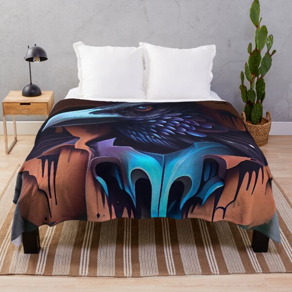 Item preview, Anamorphic Graffiti Mural of a Raven designed and sold by digitalbrosse.