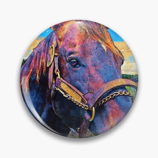 Item preview, Thoroughbred horse portrait – digital painting with vintage look designed and sold by NickoPrints.