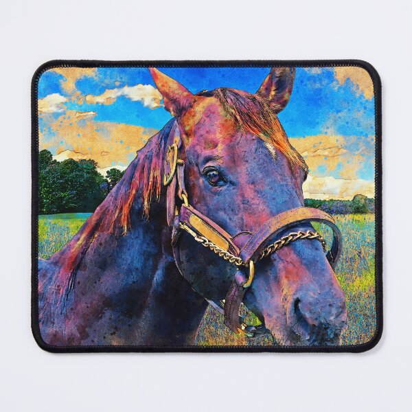 Item preview, Thoroughbred horse portrait – digital painting with vintage look designed and sold by NickoPrints.