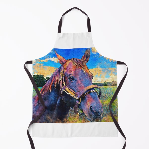 Item preview, Thoroughbred horse portrait – digital painting with vintage look designed and sold by NickoPrints.