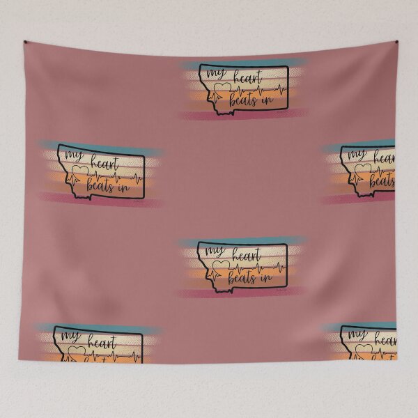 Item preview, My heart beats in Montana designed and sold by HooYooTeeTees.
