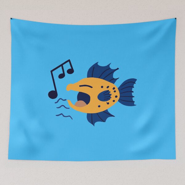 Item preview, Cute Singing Fish - Underwater Musical Delight designed and sold by Kurdish T-shirt.