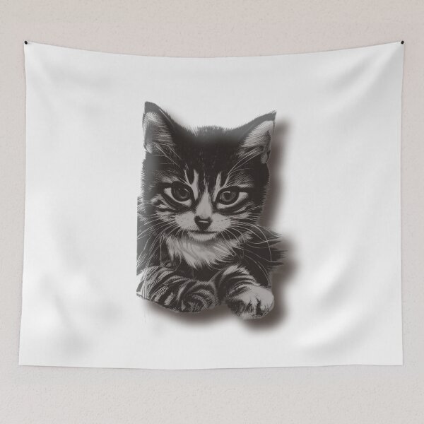 Item preview, Black and White Kitten  designed and sold by DreamingAwake1.