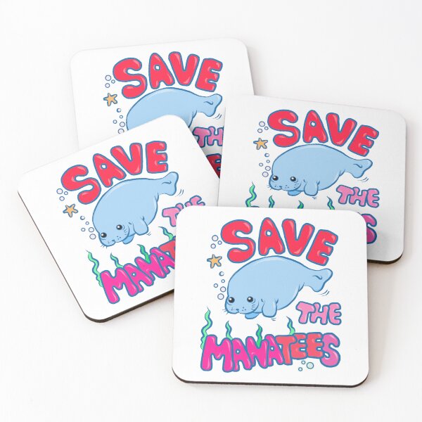 Item preview, Save the manatees kawai sticker designed and sold by tqueen.