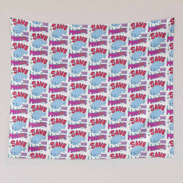 Item preview, Save the manatees kawai sticker designed and sold by tqueen.