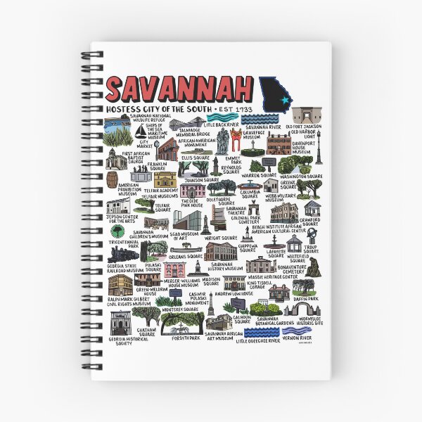 Item preview, Savannah Georgia Map Art designed and sold by fiberandgloss.