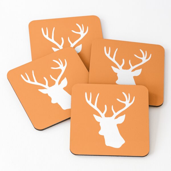 Item preview, Orange Stag Deer Head Silhouette - Reindeer designed and sold by inspirationzgal.
