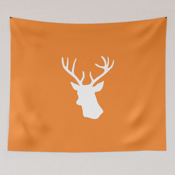 Item preview, Orange Stag Deer Head Silhouette - Reindeer designed and sold by inspirationzgal.