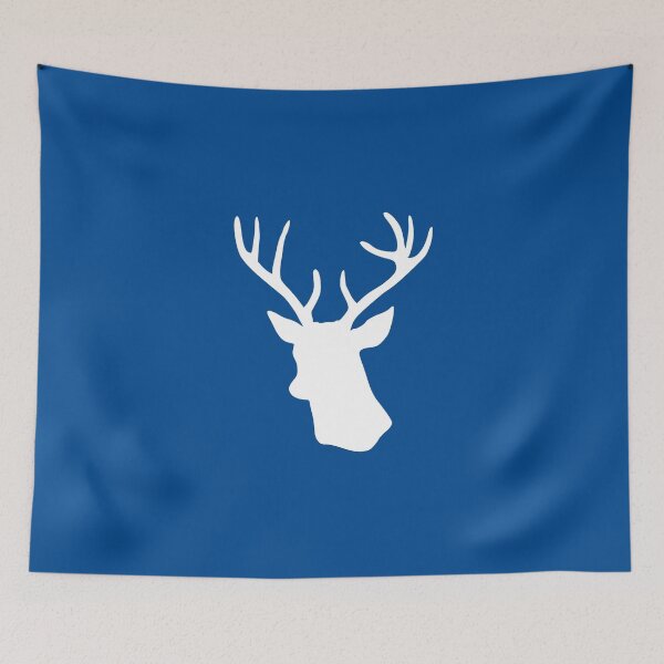 Item preview, Navy Blue Stag Deer Head Silhouette - Dark Blue Reindeer designed and sold by inspirationzgal.