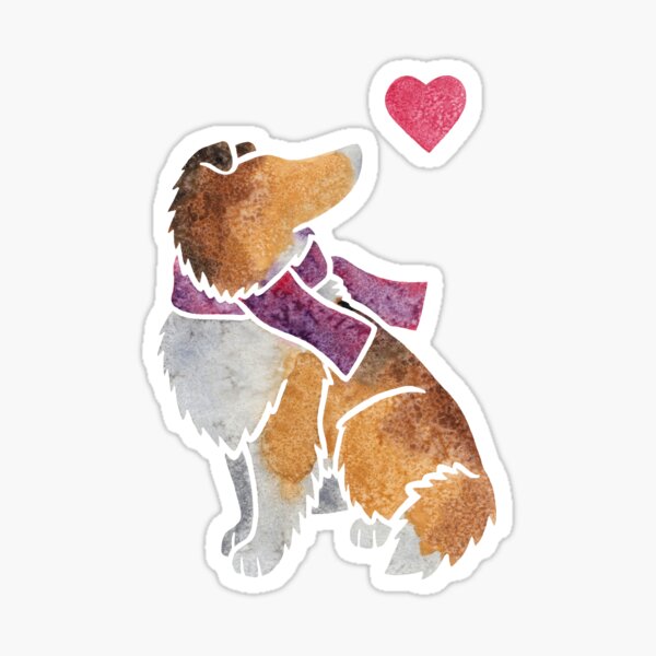 Watercolour Rough Collie Sticker