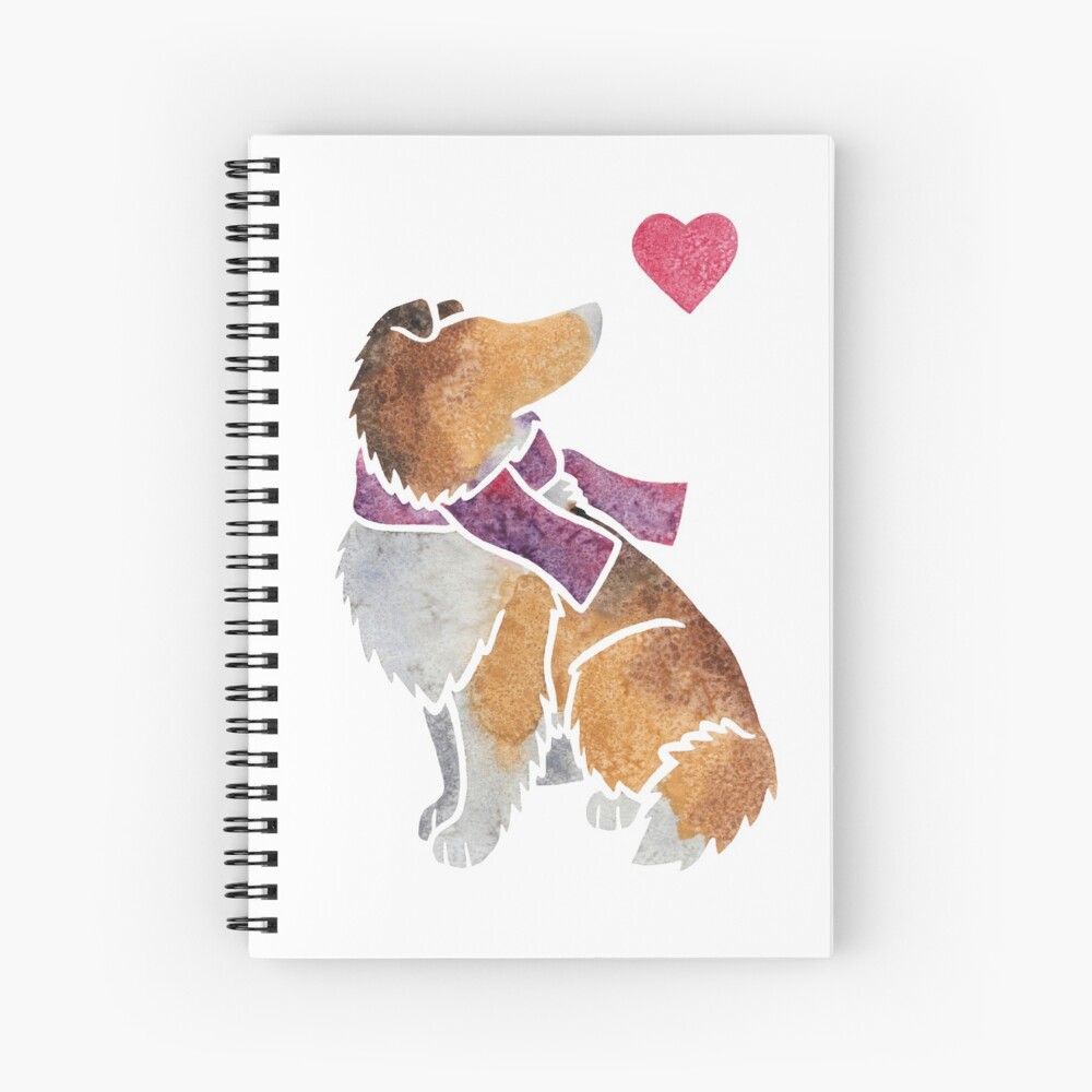 Watercolour Rough Collie Spiral Notebook