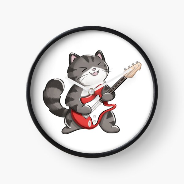 Gato guitarrista Reloj