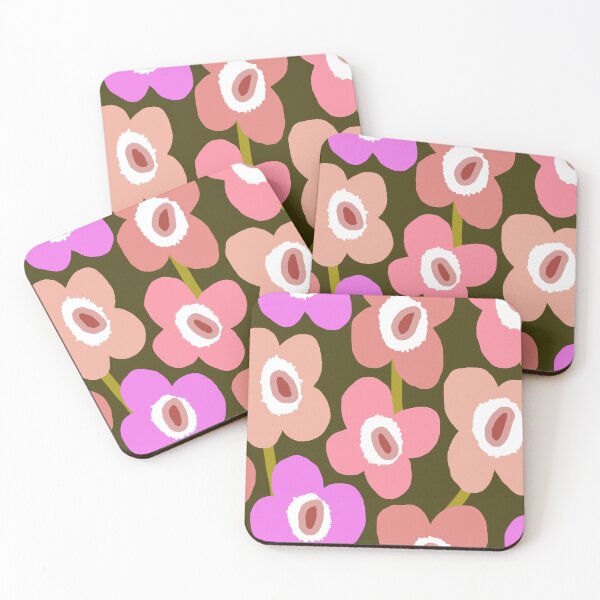 Item preview, Iconic Retro Scandinavian Floral Pattern in Pink and Green designed and sold by Deutschic.