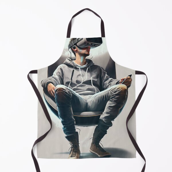 Item preview, Man wearing virtual reality headset designed and sold by DreamscapesAI.