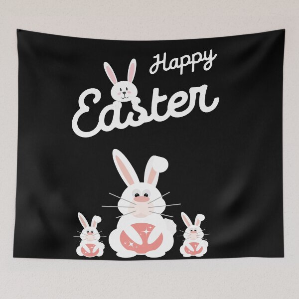 Aperçu de l'œuvre Happy Easter Bunny Cute créée et vendue par VersoShopping.