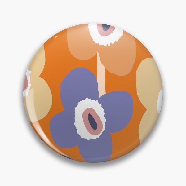 Item preview, Iconic Retro Scandinavian Floral Pattern in Orange and Purple designed and sold by Deutschic.